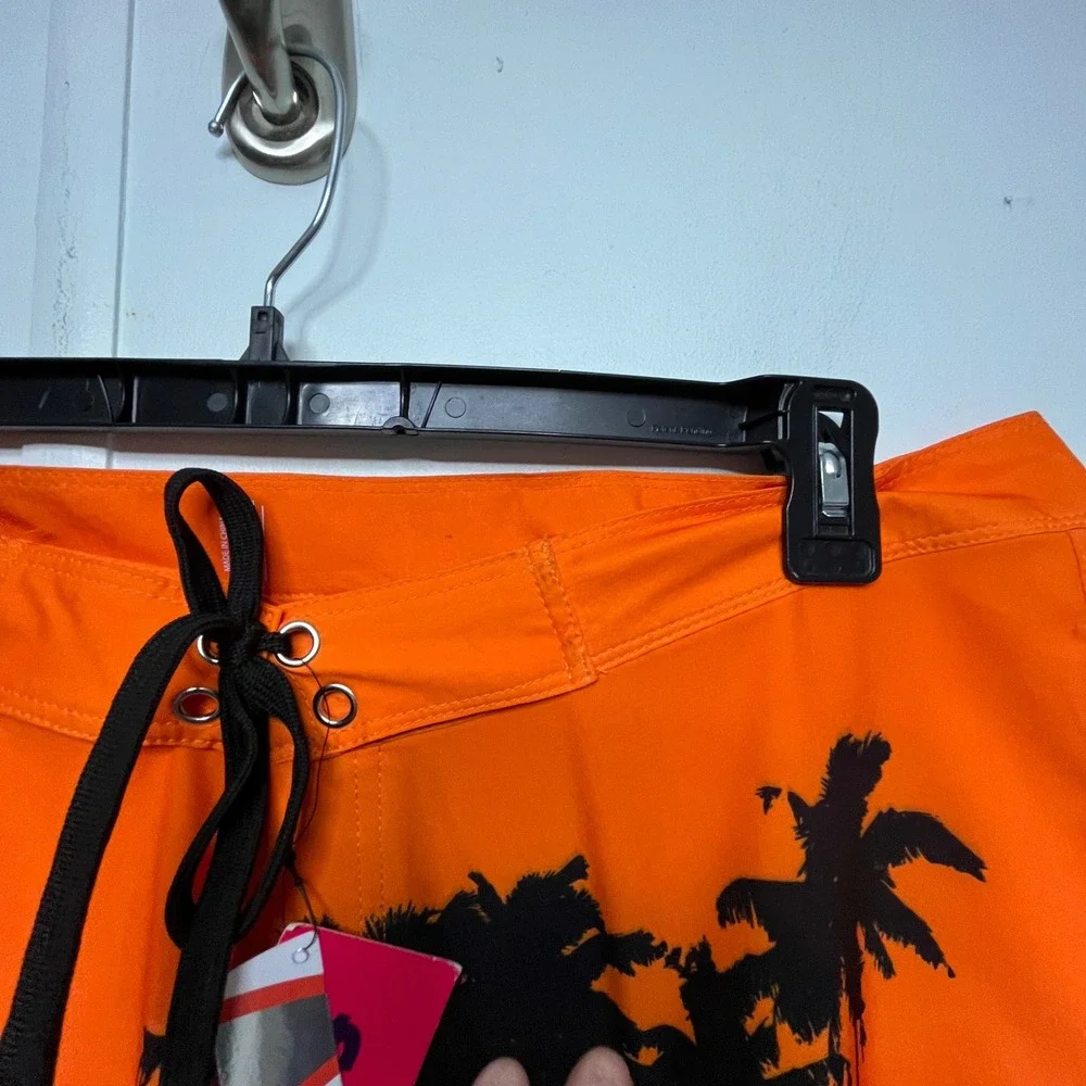 FOCO Clemson Tigers Mens 2XL Board Shorts Sunset Palm Tree Swim Trunks NWT